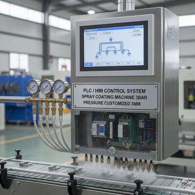 PLC/HMI কন্ট্রোল সিস্টেম স্প্রে লেপ মেশিন 3bar চাপ কাস্টমাইজড 3mm