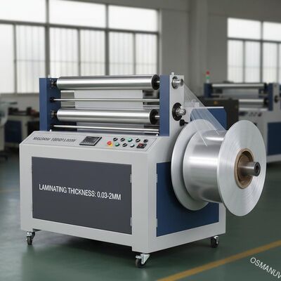লেমিনেটিং বেধ 0.03-2mm 1000mm রিলিং ব্যাসার্ধ সহ ফিল্ম লেমিনেটিং মেশিন