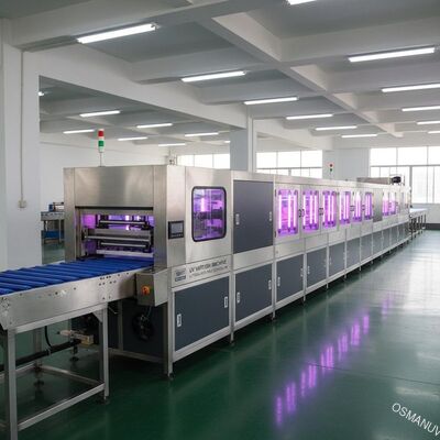 Uv বার্নিশ মেশিন অতিবেগুনী রশ্মি আবরণ লাইন ISO9001 L10000mm