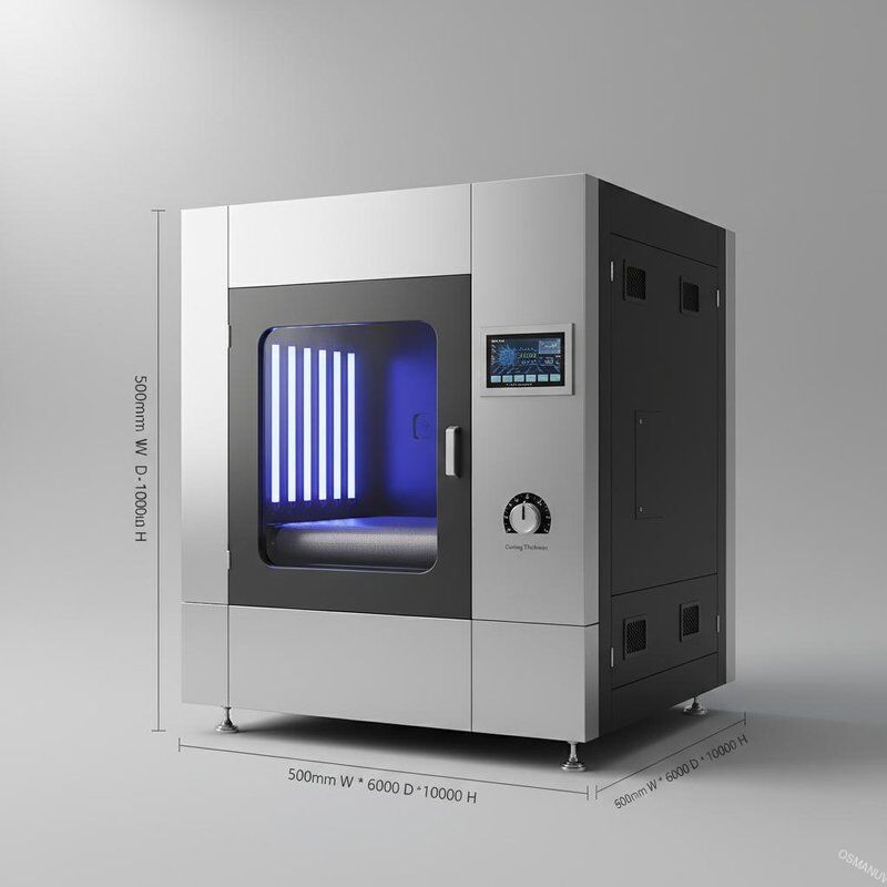পিএলসি কন্ট্রোল ইউভি কুরিং মেশিন 0.2-50 মিমি কুরিং বেধ 500 মিমি * 600 মিমি * 1000 মিমি মাত্রা