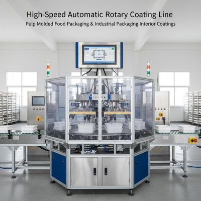 High-Speed Automatic Rotary Coating Line for Pulp Molded Food Packaging and Industrial Packaging Interior Coatings