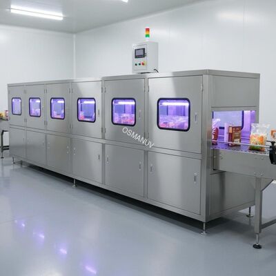 Industrial UV Sterilization Tunnel for Food Packaging & Bulk Items - Conveyorized Inline System